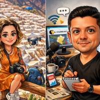 Caricaturas laborales creadas con ChatGPT. Foto: composición El Colombiano