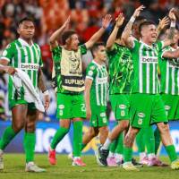 Atlético Nacional se medirá a Internacional de Bogotá en la llave de cuartos de final de la Liga Betplay, tras terminar líder en la tabla de posiciones del todos contra todos. FOTO: MANUEL SALDARRIAGA 