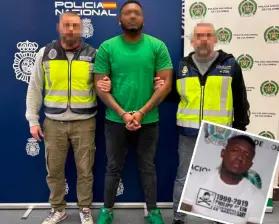 Diego Fernando Bustamante Segura (“Diego Optra”) fue capturado en la ciudad española de Getafe. FOTO: CORTESÍA POLICÍA.