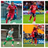 En la imagen aparecen, arriba, Josen Escobar, Halan Loboa y Juan Manuel Rengifo; abajo, Felipe Marín, Gerónimo Mancilla y Joel Canchimbo. FOTOS EL COLOMBIANO Y CORTESÍA NACIONAL, AMÉRICA Y JUNIOR