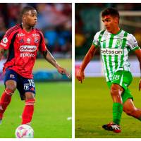 Halam Loboa y Juan Manuel Rengifo, dos de las joyas del fútbol colombiano que pueden ser protagonistas del clásico este miércoles. FOTOS MANUEL SALDARRIAGA
