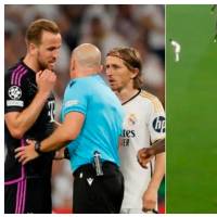 En la imagen se observa la polémica acción que incitó al reclamo de los jugadores del Bayern de Múnich. FOTOS AFP Y PANTALLAZO DE ESPN