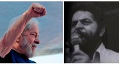 Luis Inácio Lula da Silva durante la última contienda electoral (izq.) y durante sus años como líder sindical en 1979 (der.). FOTO: imágenes tomadas de la red social Twitter.