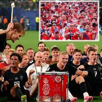 Los hinchas de la Selección Noruega han expandido su “mancha vikinga” por los estadios y calles de Estados Unidos. Los futbolistas se unieron al festejo después del partido contra Senegal del lunes. Fotos: Getty