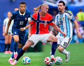 Kylian Mbappé, Erling Haaland y Lionel Messi luchan por ser el Botín de Oro del Mundial de Norteamérica, todos con siete tantos, seguidos de cerca por Harry Kane de Inglaterra, con seis anotaciones. FOTO GETTY 