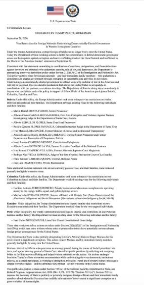 EE. UU. revoca las visas de la senadora Martha Peralta y el empresario Euclides Torres