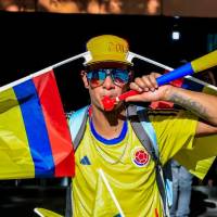 Los aficionados de la Selección Colombia le dieron la bienvenida al equipo a Estados Unidos para el partido de este domingo ante Jordania. FOTO EL COLOMBIANO 