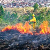 En Antioquia urge dotar mejor a los cuerpos de bomberos y abandonar prácticas que propician la aparición de incendios. FOTO Juan Antonio Sánchez
