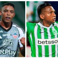 Luis Muriel y Alfredo Morelos tendrán un duelo de goleadores en el encuentro entre Junior y Nacional. FOTOS COLPRENSA Y CAMILO SUÁREZ