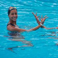 Las hermanas Mabel y Tatiana Tobón Morales son dos de las nadadoras debutantes que tendrá Colombia en la Parada Mundial de Natación artística en Medellín. FOTO MANUEL SALDARRIAGA