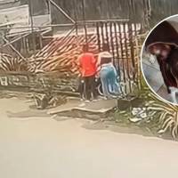 El hecho quedó registrado en video donde se puede ver cómo un hombre y una mujer arriban en un vehículo hasta las afueras de un albergue. FOTO: Cortesía Alcaldía de La Estrella