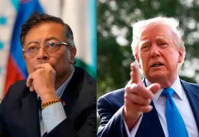 Gustavo Petro, presidente de Colombia; y Donald Trump, presidente de Estados Unidos. FOTO: Presidencia y GETTY