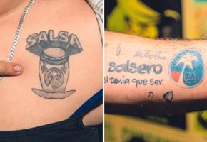 Son muchos los estilos de tatuajes de los seguidores de Latina Stereo. Todos tienen elementos de la cultura afrocaribeña. Foto: Carlos Velásquez. 