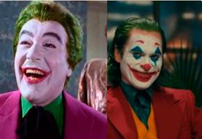 César Romero , en 1966, y Joaquin Phoenix, en 2019 y 2024, como The Joker. FOTO Cortesía