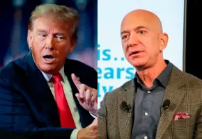 Donald Trump habría llamado a Jeff Bezos en tono “furioso”, luego de conocer que Amazon podría mostrar el impacto de los aranceles en sus precios. FOTO GETTY