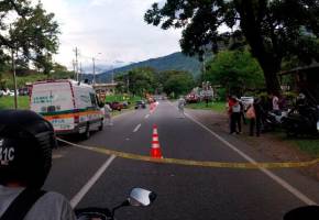 El conductor de la motocicleta resultó con múltiples heridas en sus extremidades. FOTO CORTESÍA DENUNCIA ANTIOQUIA