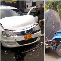 Así quedaron algunos de los vehículos involucrados en ambos accidentes de tránsito. FOTOS Denuncias Antioquia. 