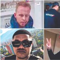 Arriba a la izquierda el ciudadano ruso, a su derecha el extranjero alemán. En la esquina inferior izquierda el “influencer” Chill Capo, y a su derecha Samuel McVey, ambos estadounidenses. FOTOS CORTESÍA Y REDES SOCIALES.