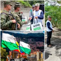 En la jornada, el gobernador de Antioquia compartió con los soldados del Batallón de Infantería Atanasio Girardot. FOTOS Jacobo Betancur y Julio César Herrera