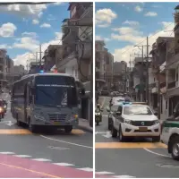 Las imágenes corresponden a una caravana del Inpec en el municipio de Itagüí, sur del Valle de Aburrá, que da idea de un posible traslado de varios cabecillas. FOTOS Cortesía 
