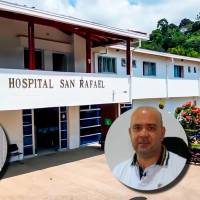 El hospital San Rafael, de Andes, está en una situación financiera difícil a la que se une el problema jurídico originado desde que el alcalde, Germán Vélez, le aceptó la renuncia al director Luis Fabián Otero (der.). FOTOS: Tomadas de redes sociales y captura de video