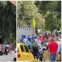 Así quedó registrado el incidente en la Terminal del Norte de Medellín. FOTO Cortesía. 