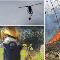 Mientras continúa el despliegue de los equipos especializados, Bomberos de La Estrella reiteró a la comunidad que no se acerque ni ingrese al área del incendio. FOTOS Bomberos de La Estrella Y Dagran. 