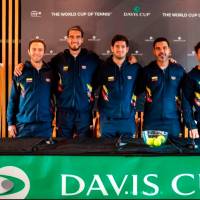 Este es el equipo de Copa Davis de Colombia. Los dirigidos por Alejandro Falla se enfrentan a Marruecos este sábado y domingo. FOTO CORTESIA
