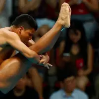 El saltador colombiano Luis Felipe Uribe en la final de trampolín 3 metros en el Mundial de Singapur. FOTO TOMADA INSTAGRAM 