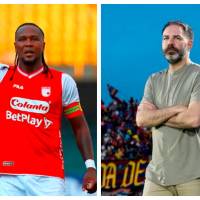Hugo Rodallega le pidió respeto al técnico Jonathan Risueño, quien respondió restándole importancia a la situación. FOTOS DIMAYOR