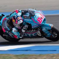 El colombiano David Alonso (80), disputará su última carrera de temporada en Moto2, en Valencia, España. FOTO: GETTY