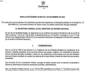 Resolución MinDefensa con la multa a Vertol Systems.