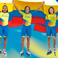 Geiny Pájaro, Luz Karime Garzón y Gabriela Rueda, múltiples medallistas mundiales de Colombia. FOTOS CORTESÍA FEDEPATIN 