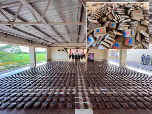 Esta es la marihuana incautada en el vehículo, la cual fue puesta a disposición de la autoridad competente, según el Ejército. FOTO Cortesía Ejército Nacional