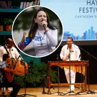 La organización del Hay Festival emitió un comunicado ante la cancelación de algunos invitados que han manifestado no asistir por la presencia de la Nobel de Paz, Maria Corina Machado. Fotos: Colprensa y Getty Images