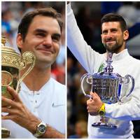 Roger Federer (izquierda), Novak Djokovic (centro) y Rafael Nadal (derecha), los 3 integrantes del Big-3. FOTOS: X Wimbledon, USOpen y RolandGarros