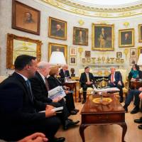Reunión de Gustavo Petro y Donald Trump en la Casa Blanca en Estados Unidos el 3 de febrero. FOTO PRESIDENCIA