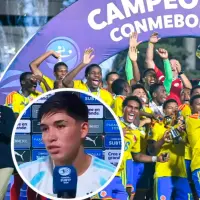 El futbolista argentino Julio Coria fue titular en la derrota de Argentina contra Colombia en la final del Sudamericano sub-17. Foto: tomada del x de @FCFSeleccionCol y captura de pantalla