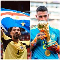 Vozinha, Unai Simón y Emiliano “Dibu” Martínez. FOTOS: Instagram Vozinha1, unaisimon.23 y emi_martinez26