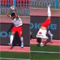 Nader Mohammadi haciendo la pirueta que le da la vuelta al mundo. FOTO: Captura de vídeo