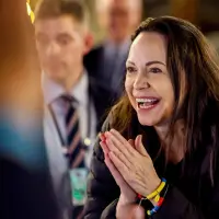 María Corina Machado no asistió a la ceremonia del Nobel de la Paz en Oslo, galardón que fue recibido en su nombre por su hija Ana Corina Sosa. FOTO: AFP