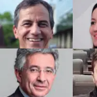 De izquierda a derecha: Rafael Nieto, senador electo del Centro Democrático; Carolina Corcho, senadora electa del Pacto Histórico; Enrique Gómez, senador electo de Salvación Nacional; y Luis Rúa, “Elefante Blanco”, senador electo de Alianza por Colombia. Foto: Colprensa.