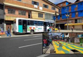 Adelante el nuevo corredor peatonal. Atrás, uno de los nuevos paraderos. FOTO: Cortesía