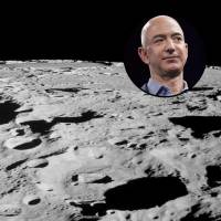 La primera parte de las misiones para construir la Base Lunar estará a cargo de Jeff Bezos y su compañía Blue Origin. FOTOS Cortesía Nasa y AFP