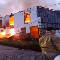 Así quedó la vivienda afectada por el incendio en Abejorral. FOTO: Cortesía