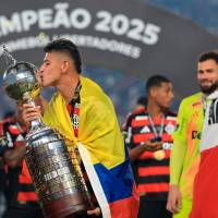 Jorge Carrascal ya ganó la Copa Libertadores con Flamengo en el 2025, siendo una de sus figuras. FOTO GETTY 