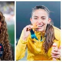 Isabella Echeverri disfrutó del fútbol representando a Colombia en las canchas y hoy también lo hace desde los medios de comunicación. FOTOS CORTESÍA Y FCF