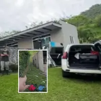 Adelante, parte de los elementos hurtados que los cacos dejaron. Atrás, finca donde ocurrió el hecho. FOTO: imagen tomada de redes.