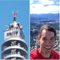 Honnold es la primera persona en escalar el Taipéi 101 sin cuerda, arnés ni red de seguridad, pero no el primer en escalar el edificio. FOTO: Tomada de redes sociales @alexhonnold, Netflix y AFP