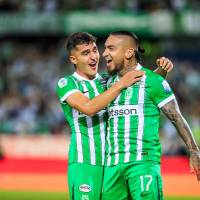Juan Manuel Rengifo (izquierda) y Cristian Arango, entre los convocados de Nacional para el duelo ante Santa Fe. Foto: Andrés Camilo Suárez Echeverry